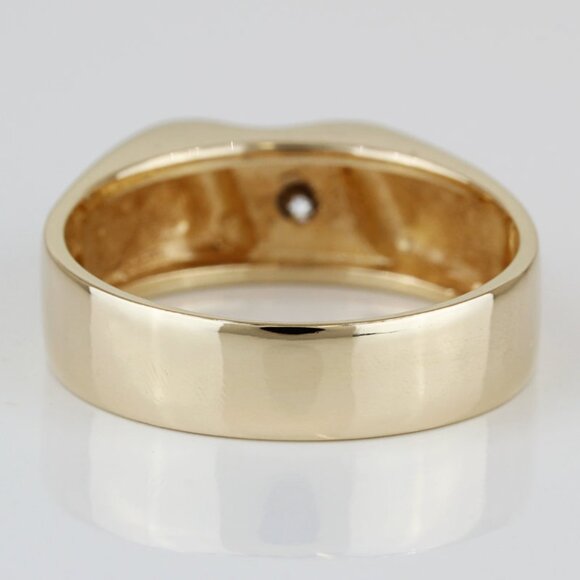 Vintage 14K Gold Diamond Solitaire Wedding / Anniversary Band Ring - Picture 5 of 8